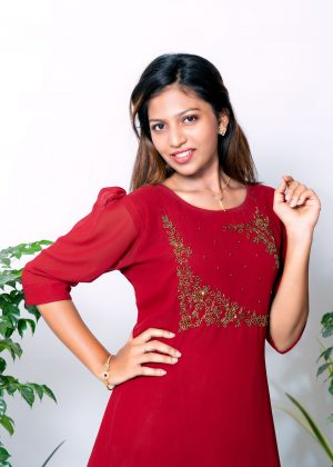 Georgette A line kurthi