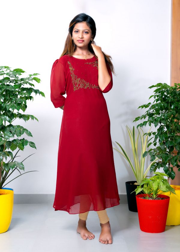 Georgette A line kurthi 2