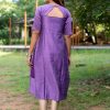 Raw silk slub fancy zari checks with golden tissue dupatta - lilac 2