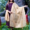 Raw silk slub fancy zari checks with golden tissue dupatta 3