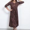 Alia Cut Mirror Work Party Wear Kurthi (Red) 3