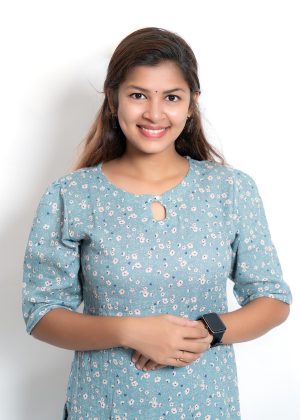 linen mul print slitted kurthi (blue)