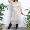 Tissue Digital Print Slitted Kurthi (Tusser) 2