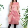 Tissue Digital Print Slitted Kurthi (Pink) 2