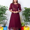 Georgette A line kurthi wine 3