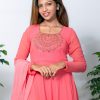 Georgette Full Frock (Peach)