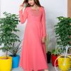 Georgette Full Frock (Peach) 3