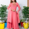 Georgette Full Frock (Peach)1