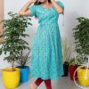 Cotton Frock Style Kurthi (Sea Green) 1