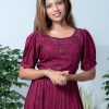 Frock Style Mirror Work Kurthi (Magenta)