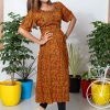 Frock Style Mirror Work Kurthi (Mustard) 1