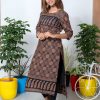 Cotton Slitted Ajrak Kurthi (Black) 1